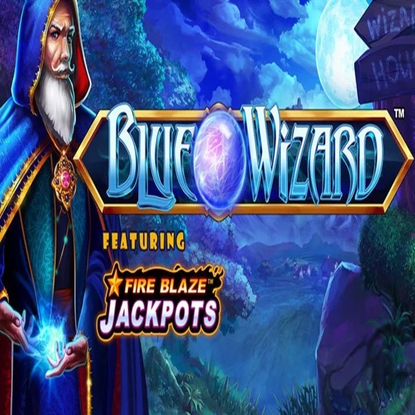 Slots logo of Blue Wizard Fire Blaze Jackpots from Rarestone Gaming at Leon Casino