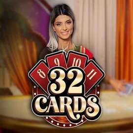 32 Cards online game logo by Ezugi on leonkazino.org
