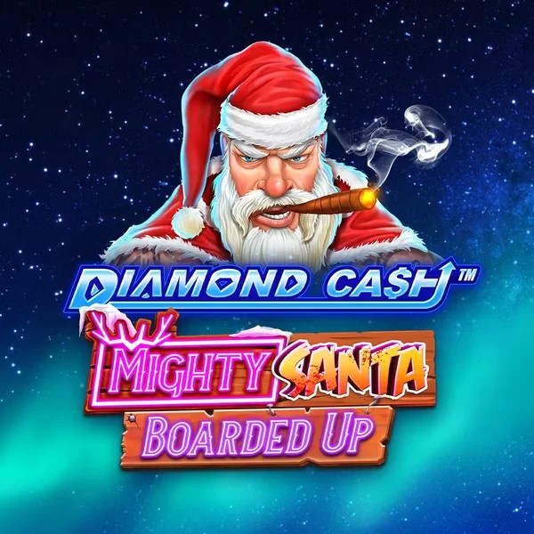 Slots logo of Diamond Cash Mighty Santa Boarded Up from Greentube at Leon Casino