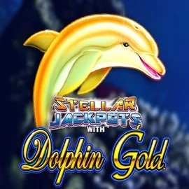 Dolphin Gold with Stellar Jackpots slot visual from Lightning Box Game available on leonkazino.org