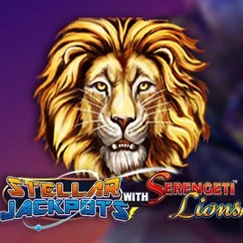 Stellar Jackpots with Serengeti Lions logo by Lightning Box Game at Leon Casino