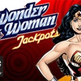Wonder Woman Jackpots slot logo by Amaya at Leon Casino